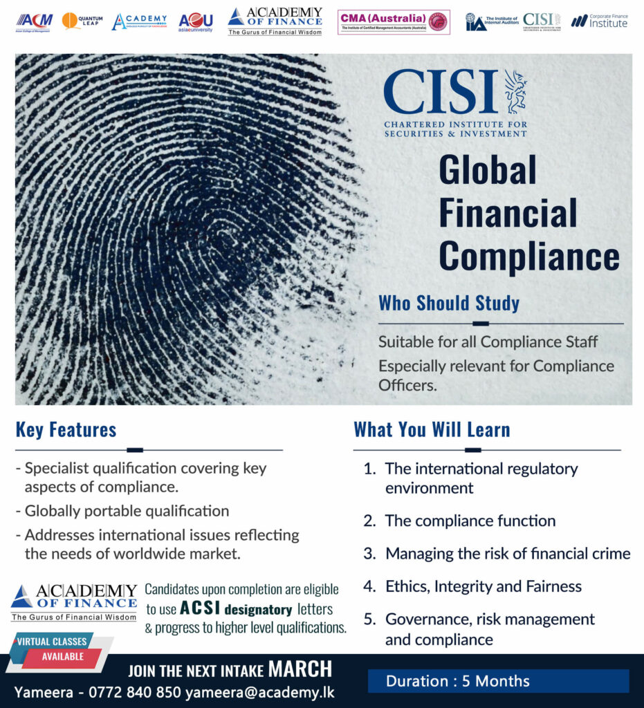 CISI Global Financial Compliance Academy of Finance